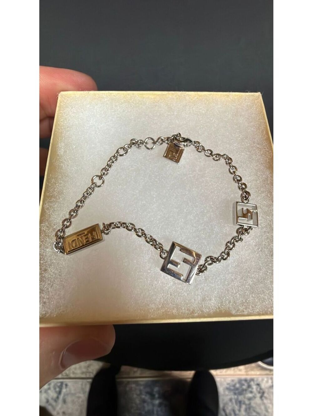 Fendi Silver Tone Bracelet 6.75” - 8” adjustment